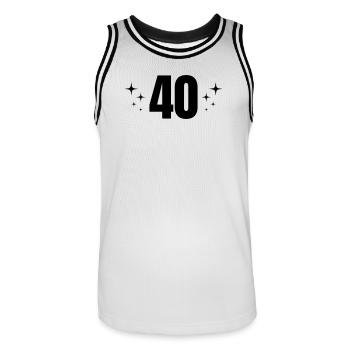 40th Anniversary - Men's Basketball Jersey - white/black - Front - AI Model Male 185 dark (185cm)