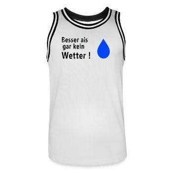 Besser als gar kein Wetter - Männer Basketball-Trikot - Weiß/Schwarz - Vorne - AI Model Male 185 dark (185cm)