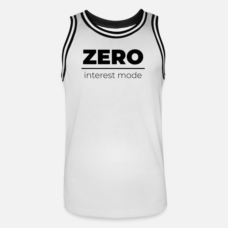 Zero Interest Mode | Minimal Statement - Männer Basketball-Trikot - Weiß/Schwarz