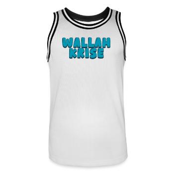 Wallah Crisis - Men's Basketball Jersey - white/black - Front - AI Model Male 185 dark (185cm)