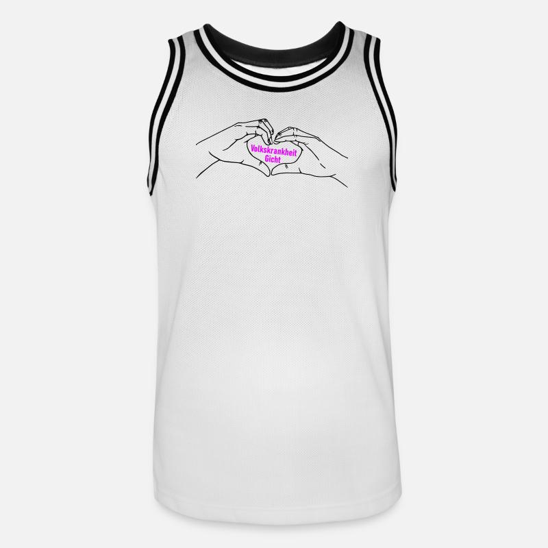 Herz Symbol Gicht - Männer Basketball-Trikot - Weiß/Schwarz