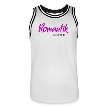 Romantik LED - Männer Basketball-Trikot - Weiß/Schwarz - Vorne - AI Model Male 185 dark (185cm)