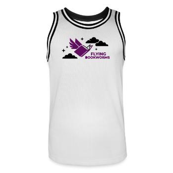 Lecture de l’oiseau volant - Maillot de basket Homme - blanc/noir - Devant - AI Model Male 185 dark (185cm)