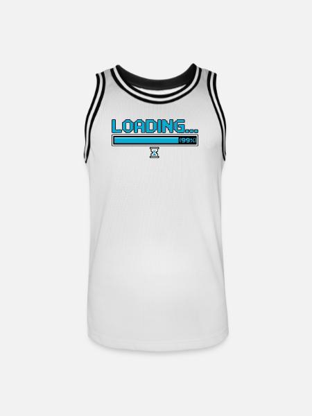 Pixel charge bar with hourglass - Men's Basketball Jersey - white/black