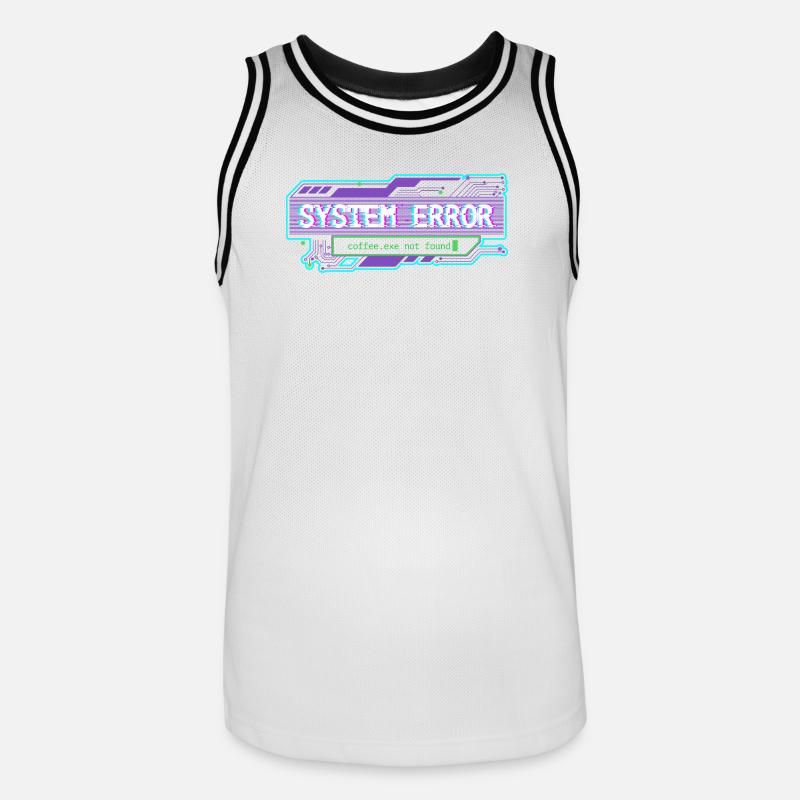 System Error – coffee.exe not found - Männer Basketball-Trikot - Weiß/Schwarz