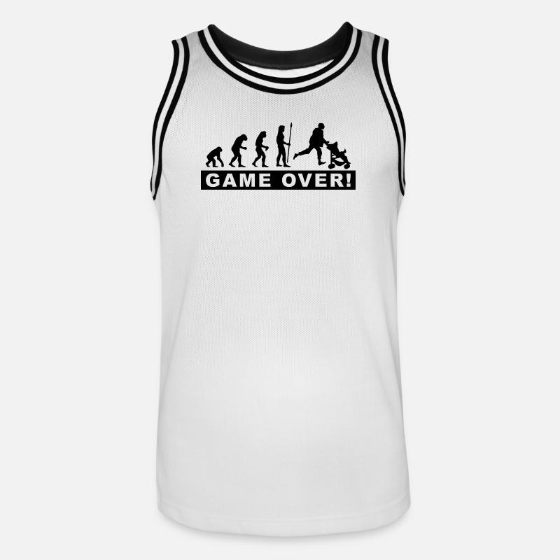 evolution_daddy - Männer Basketball-Trikot - Weiß/Schwarz