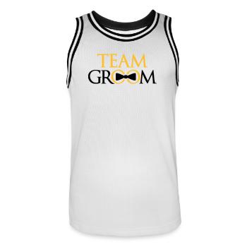 ringe team groom junggesellenabschied bachelor par - Männer Basketball-Trikot - Weiß/Schwarz - Vorne - AI Model Male 185 dark (185cm)