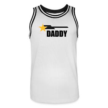 Daddy - Men's Basketball Jersey - white/black - Front - AI Model Male 185 dark (185cm)