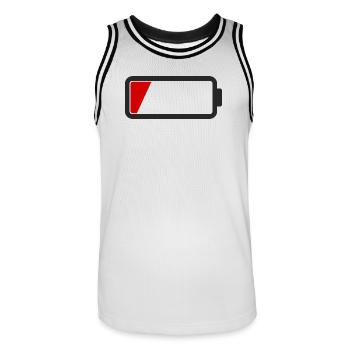 Batterie vide - Maillot de basket Homme - blanc/noir - Devant - AI Model Male 185 dark (185cm)