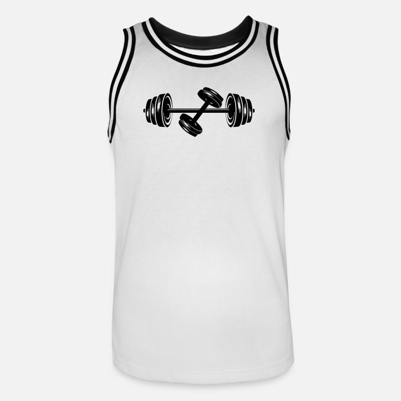 Gewichte Hantelscheiben Hantel 2 - Männer Basketball-Trikot - Weiß/Schwarz