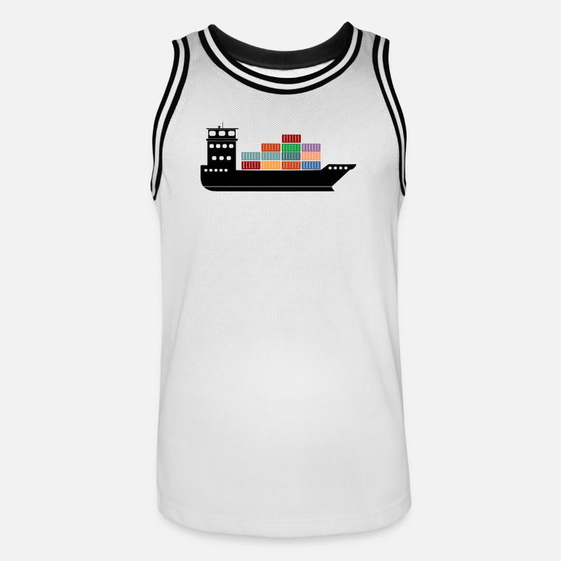 Seecontainerschiff oder Boot mit Containern - Männer Basketball-Trikot - Weiß/Schwarz