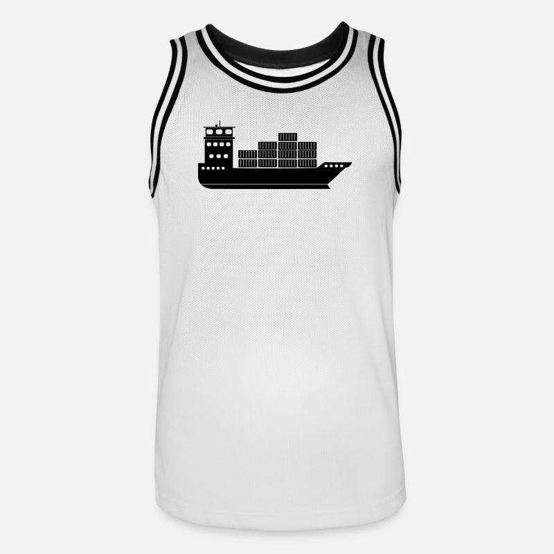 Seecontainerschiff oder Boot mit Containern - Männer Basketball-Trikot - Weiß/Schwarz