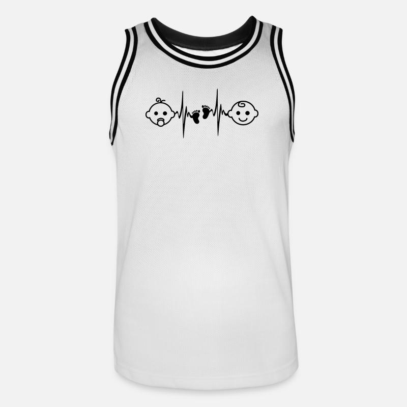 Baby Mädchen oder Junge - Männer Basketball-Trikot - Weiß/Schwarz