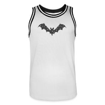 Fledermaus Nachtstern Silhouetten - Männer Basketball-Trikot - Weiß/Schwarz - Vorne - AI Model Male 185 dark (185cm)