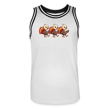 Bébé dinde de Thanksgiving - Maillot de basket Homme - blanc/noir - Devant - AI Model Male 185 dark (185cm)