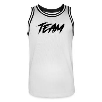 Équipe - Maillot de basket Homme - blanc/noir - Devant - AI Model Male 185 dark (185cm)