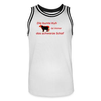 bunte Kuh schwarzes Schaf - Männer Basketball-Trikot - Weiß/Schwarz - Vorne - AI Model Male 185 dark (185cm)
