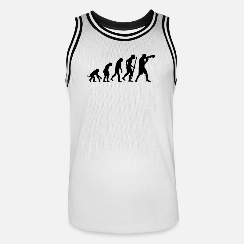 Evolution de la boxe - Maillot de basket Homme - blanc/noir