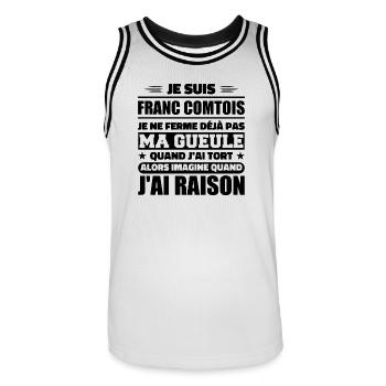 Franc comtois Ich halte meinen Mund nicht zu frank comté - Männer Basketball-Trikot - Weiß/Schwarz - Vorne - AI Model Male 185 dark (185cm)