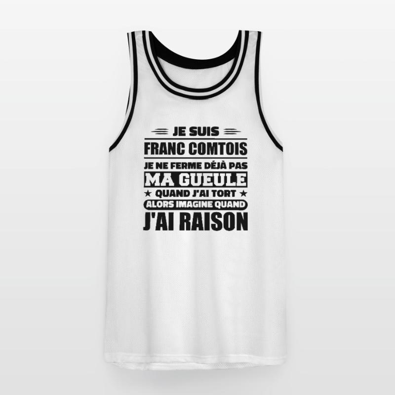 Franc comtois je ferme pas ma gueule franche comté Maillot de basket Homme