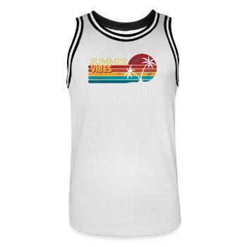 Vintage Sommer Sonnenuntergänge Design - Männer Basketball-Trikot - Weiß/Schwarz - Vorne - AI Model Male 185 dark (185cm)