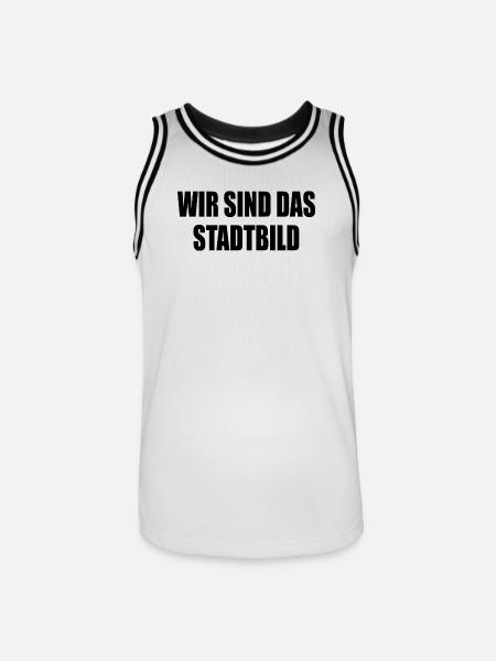 wir sind das stadtbild - Männer Basketball-Trikot - Weiß/Schwarz