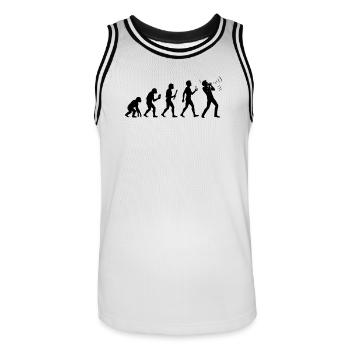 Instrument Harmonica Evolution Harmonica - Men's Basketball Jersey - white/black - Front - AI Model Male 185 dark (185cm)