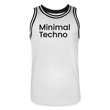 techno minimale - Maillot de basket Homme - blanc/noir - Devant - AI Model Male 185 dark (185cm)