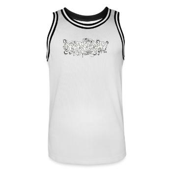 Graffiti du shérif du village - Maillot de basket Homme - blanc/noir - Devant - AI Model Male 185 dark (185cm)