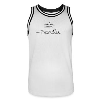 Meine allerbeste Freundin - Männer Basketball-Trikot - Weiß/Schwarz - Vorne - AI Model Male 185 dark (185cm)