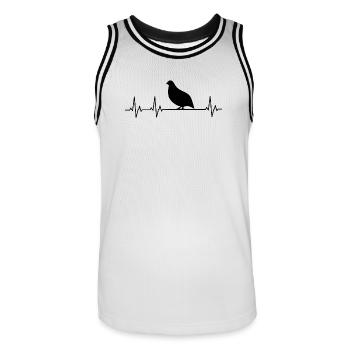 Heartline quail - Men's Basketball Jersey - white/black - Front - AI Model Male 185 dark (185cm)