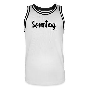Sonntag Woche Wochenende - Männer Basketball-Trikot - Weiß/Schwarz - Vorne - AI Model Male 185 dark (185cm)