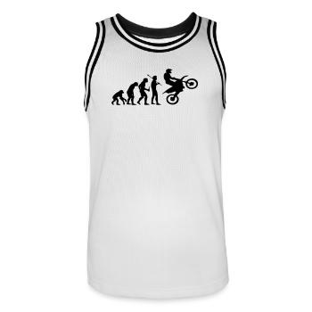 Evolution Affe zu Motocross - Männer Basketball-Trikot - Weiß/Schwarz - Vorne - AI Model Male 185 dark (185cm)