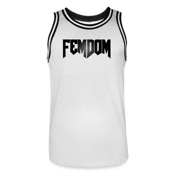 Femdoom - Maillot de basket Homme - blanc/noir - Devant - AI Model Male 185 dark (185cm)