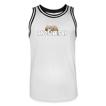 Anotter Day Otter takes a break - Men's Basketball Jersey - white/black - Front - AI Model Male 185 dark (185cm)