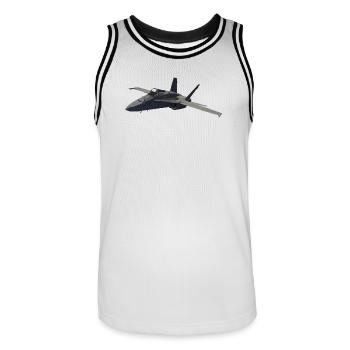 F-18 - Männer Basketball-Trikot - Weiß/Schwarz - Vorne - AI Model Male 185 dark (185cm)