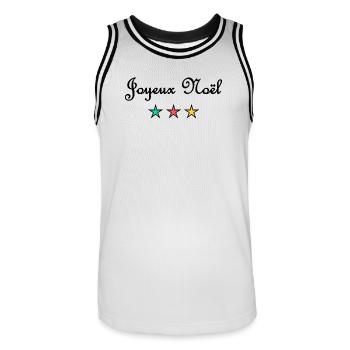 WEIHNACHTEN. FROHE WEIHNACHTEN. FROHE WEIHNACHTEN. WEIHNACHTSMANN - Männer Basketball-Trikot - Weiß/Schwarz - Vorne - AI Model Male 185 dark (185cm)