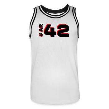 AR42 2025 Netherlands - Men's Basketball Jersey - white/black - Front - AI Model Male 185 dark (185cm)