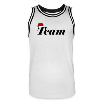 Équipe Chapeau de Noël - Maillot de basket Homme - blanc/noir - Devant - AI Model Male 185 dark (185cm)