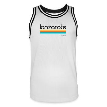 Lanzarote - Espagne - Espagne - Espagne - Îles Canaries - Maillot de basket Homme - blanc/noir - Devant - AI Model Male 185 dark (185cm)