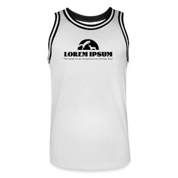 LoremIpsum – le renard brun rapide ... - Maillot de basket Homme - blanc/noir - Devant - AI Model Male 185 dark (185cm)