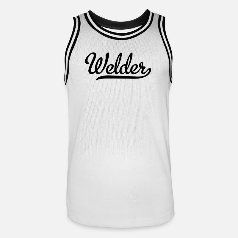 welder - Men's Basketball Jersey - white/black