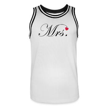 Mr and Mrs Hochzeit Herz Design Paar Geschenk - Männer Basketball-Trikot - Weiß/Schwarz - Vorne - AI Model Male 185 dark (185cm)