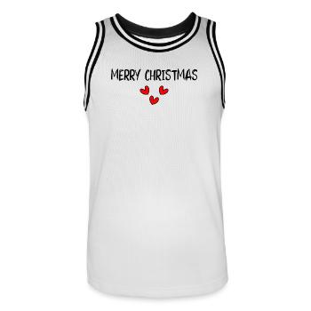 WEIHNACHTEN. FROHE WEIHNACHTEN. FROHE WEIHNACHTEN. WEIHNACHTSMANN - Männer Basketball-Trikot - Weiß/Schwarz - Vorne - AI Model Male 185 dark (185cm)