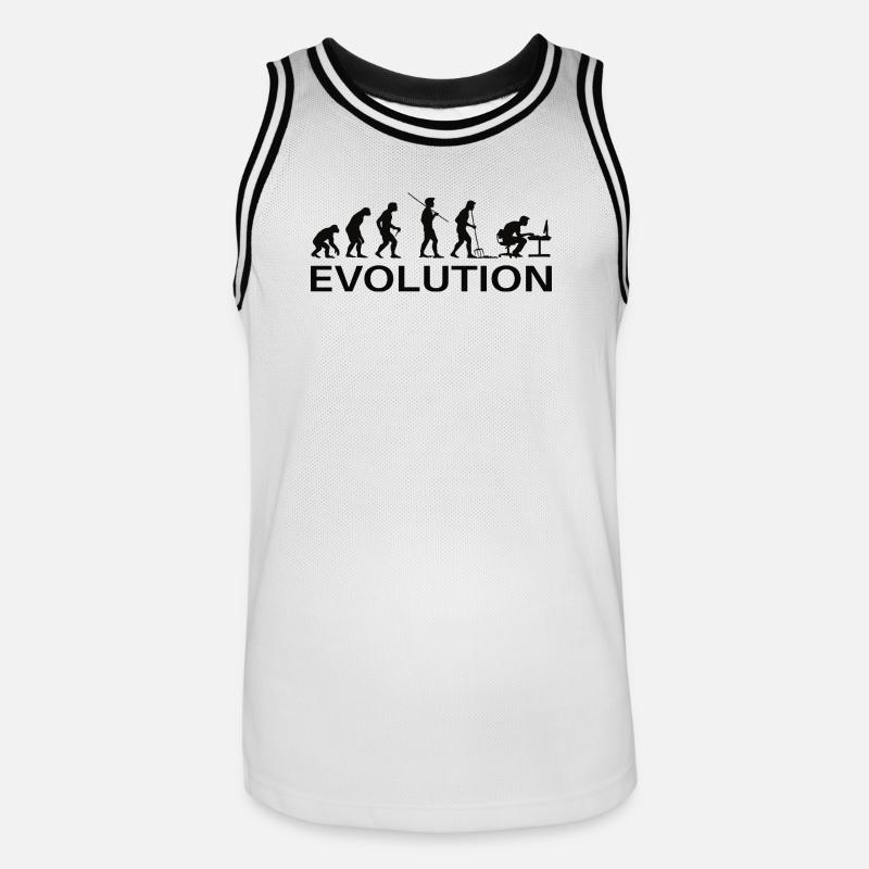 Evolution Gamer | Computer Freak Nerd PC - Männer Basketball-Trikot - Weiß/Schwarz