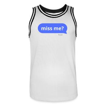 Je t’ai manqué ? - Maillot de basket Homme - blanc/noir - Devant - AI Model Male 185 dark (185cm)