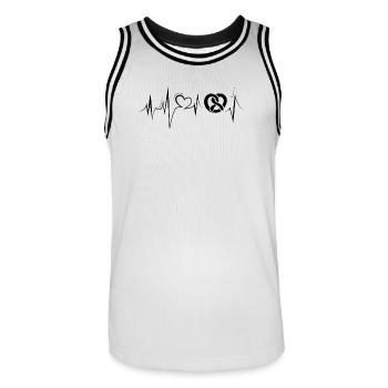 heartbeat bäcker bäckerei bakery symbol icon puls - Männer Basketball-Trikot - Weiß/Schwarz - Vorne - AI Model Male 185 dark (185cm)