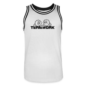 Teamwork 3 - Men's Basketball Jersey - white/black - Front - AI Model Male 185 dark (185cm)