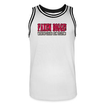 faxen digge spruch shirt - Männer Basketball-Trikot - Weiß/Schwarz - Vorne - AI Model Male 185 dark (185cm)