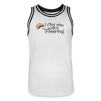 a-peel-ing - Männer Basketball-Trikot - Weiß/Schwarz - Vorne - AI Model Male 185 dark (185cm)